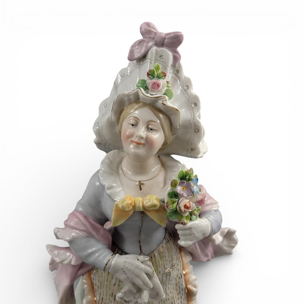 Volkstedt German Porcelain Figure Pair, Galant Scene, Late 19th Century