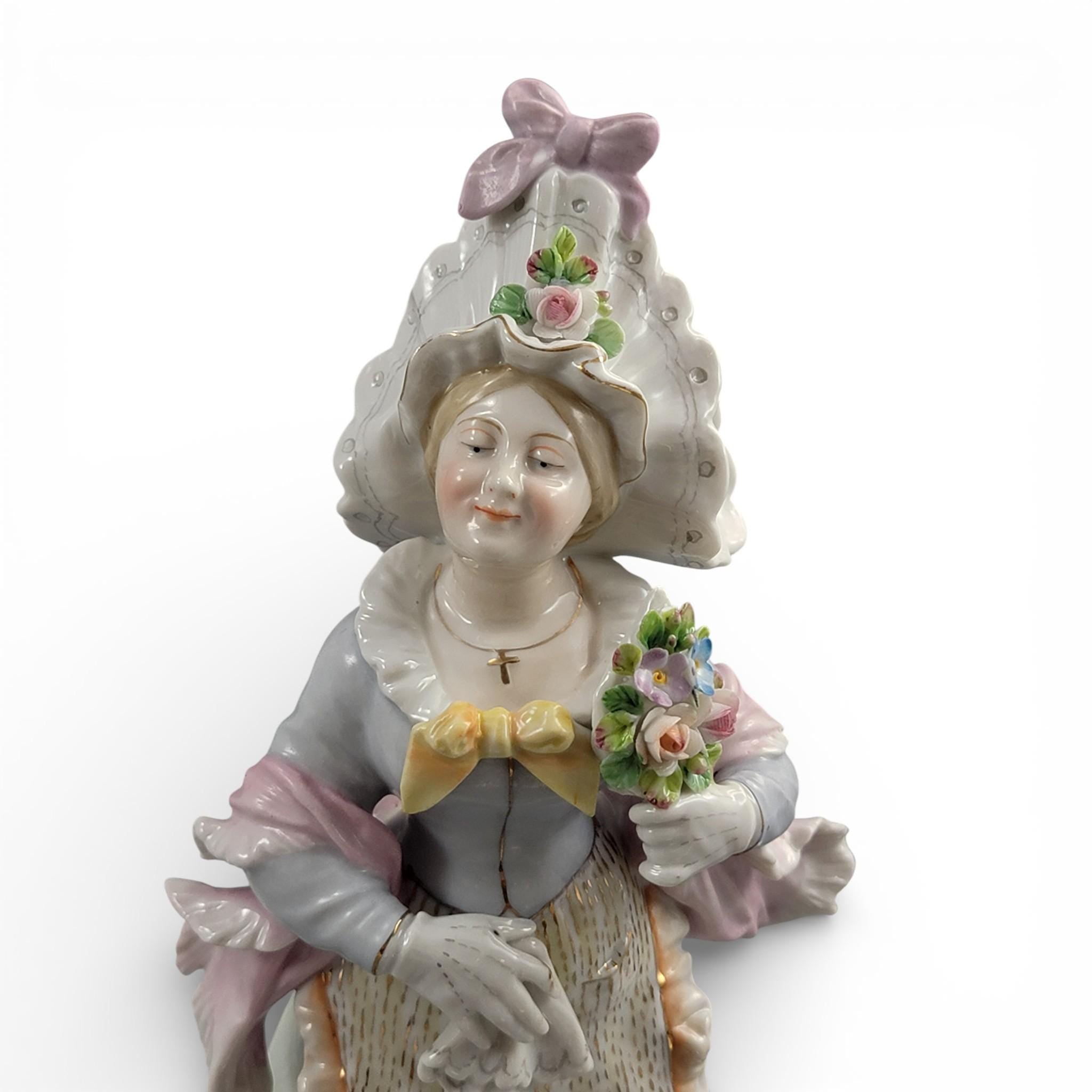 Volkstedt German Porcelain Figure Pair, Galant Scene, Late 19th Century