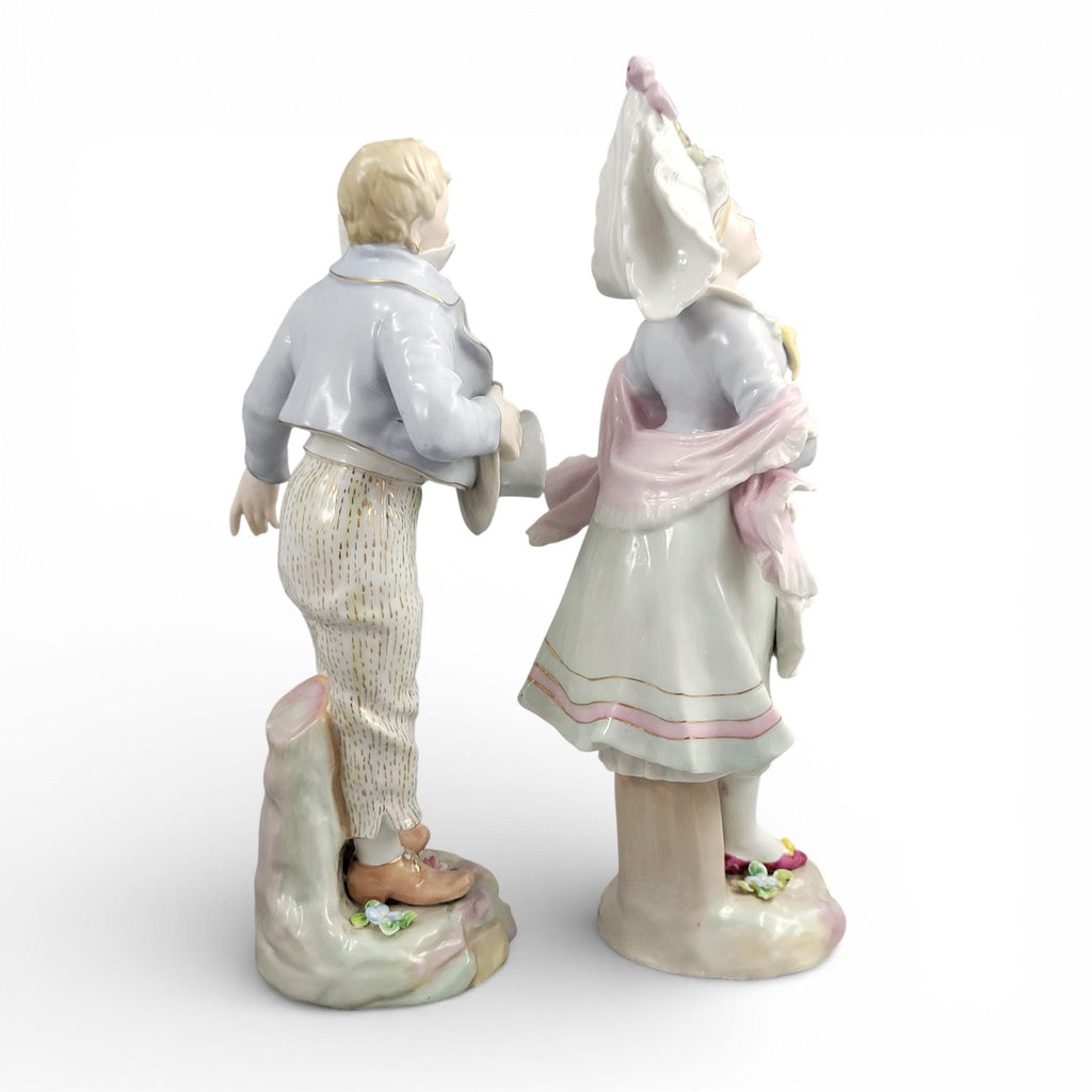 Volkstedt German Porcelain Figure Pair, Galant Scene, Late 19th Century