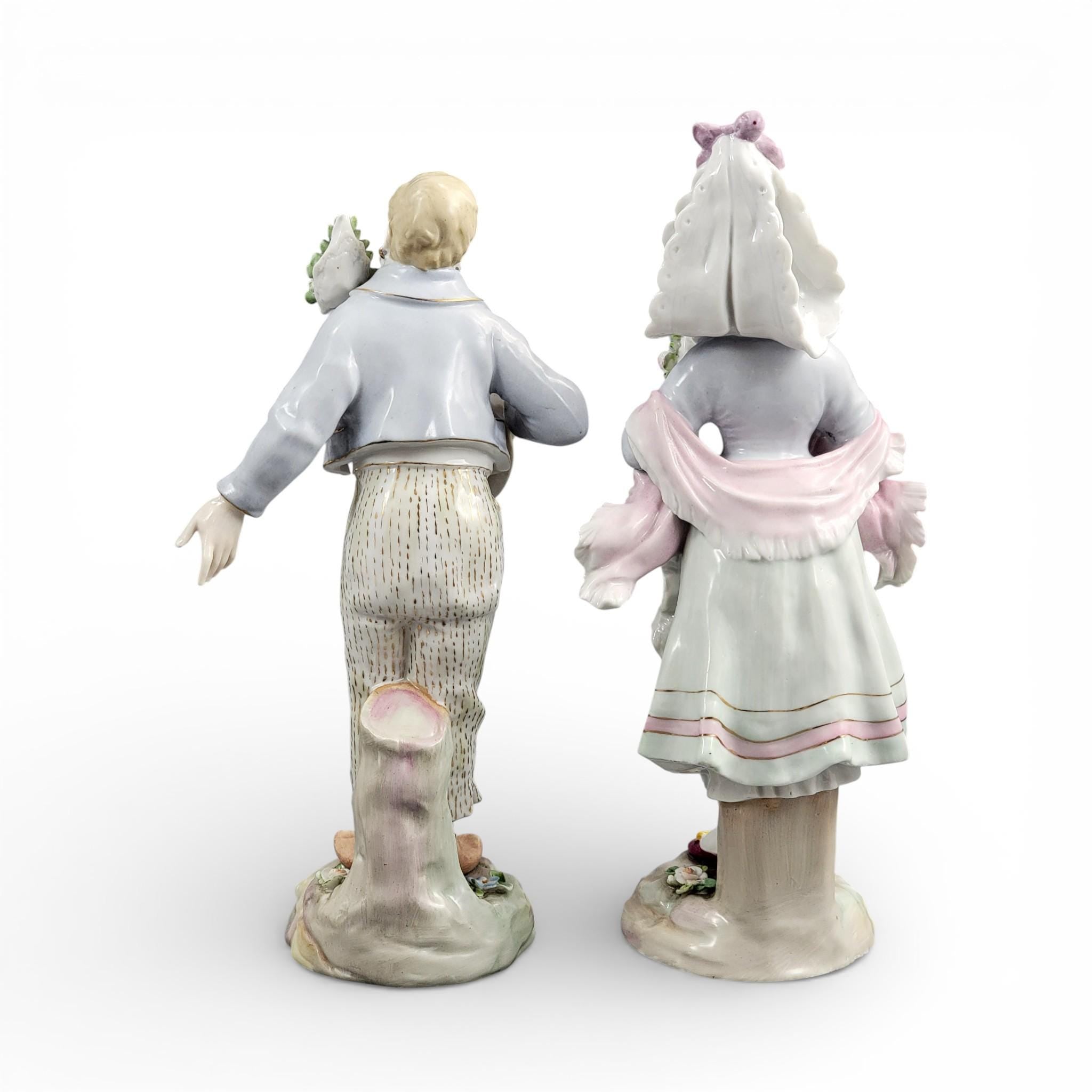 Volkstedt German Porcelain Figure Pair, Galant Scene, Late 19th Century