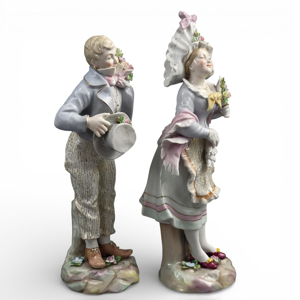 Volkstedt German Porcelain Figure Pair, Galant Scene, Late 19th Century