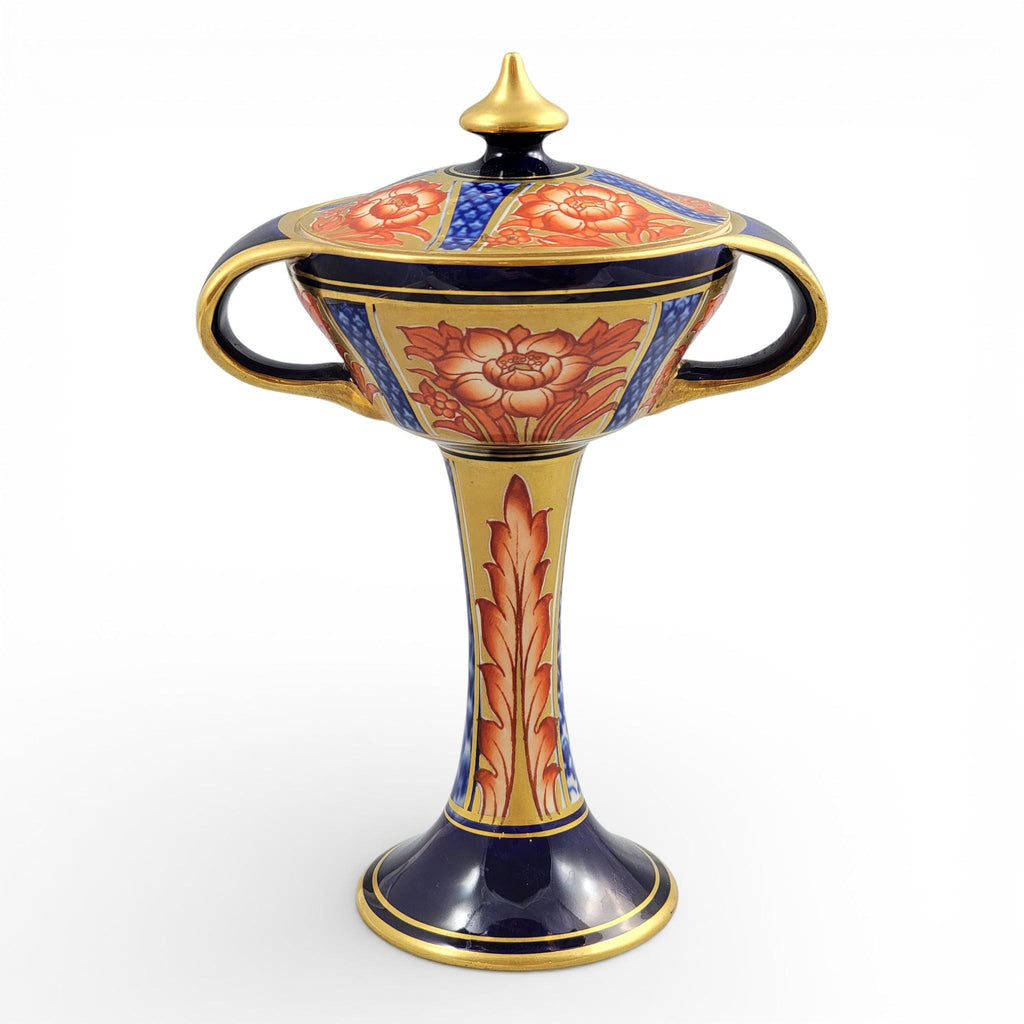 William Moorcroft Aurelian Ware Twin Handled Pedestal Vase, c.1898