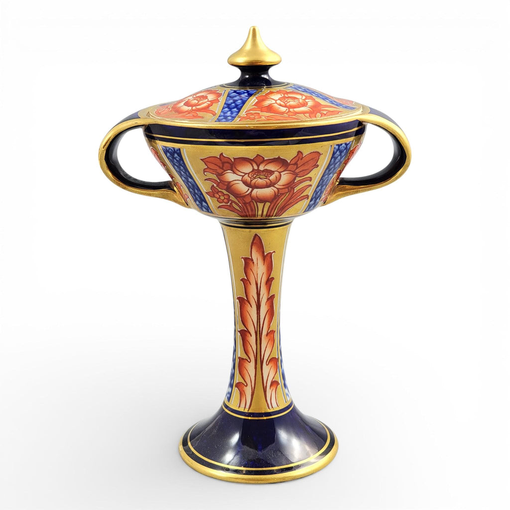 William Moorcroft Aurelian Ware Twin Handled Pedestal Vase, c.1898