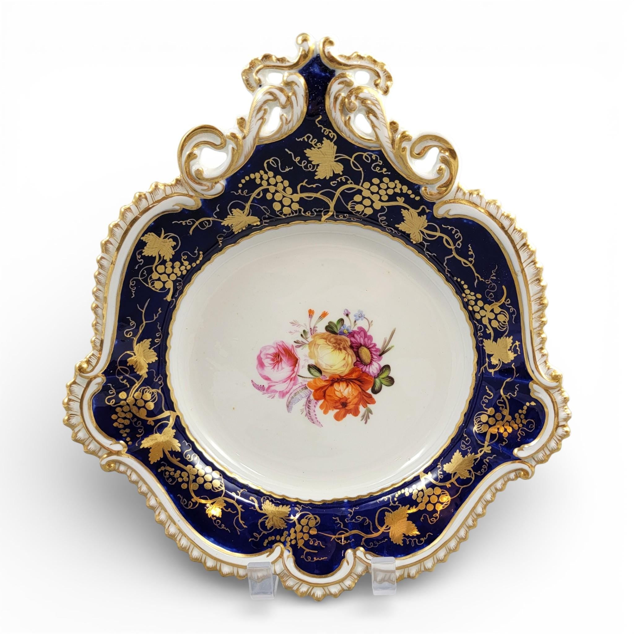 Early Coalport Botanical Serving Dishes, Union Pattern, c.1825