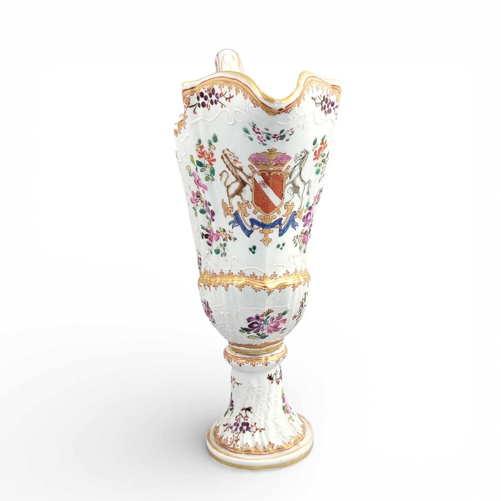 Samson Armorial Porcelain Ewer, Helm-Shaped, Paris, late 19th century