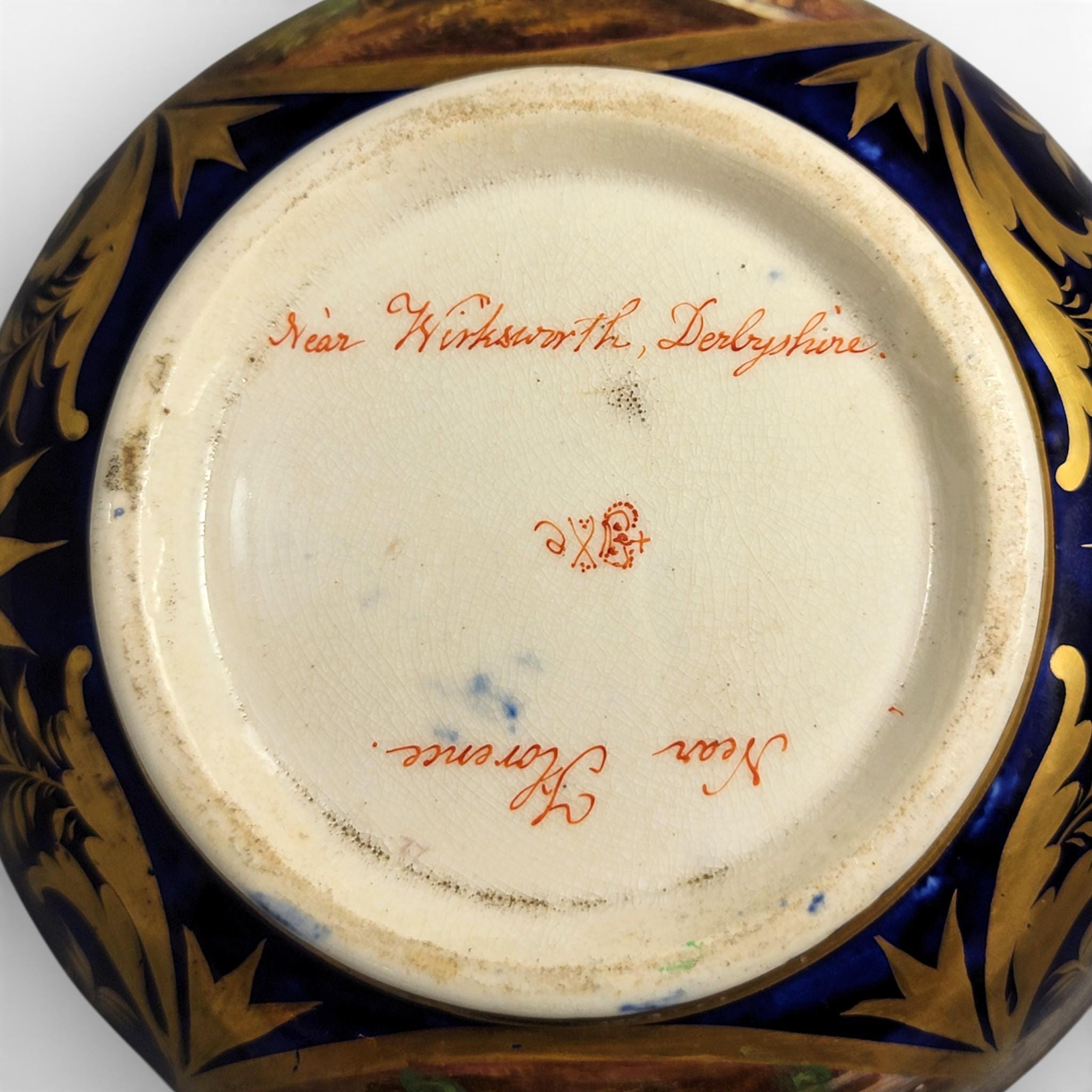 Derby Porcelain Cabinet Bowl with Titled Landscapes, Late Georgian, c.1795–1810