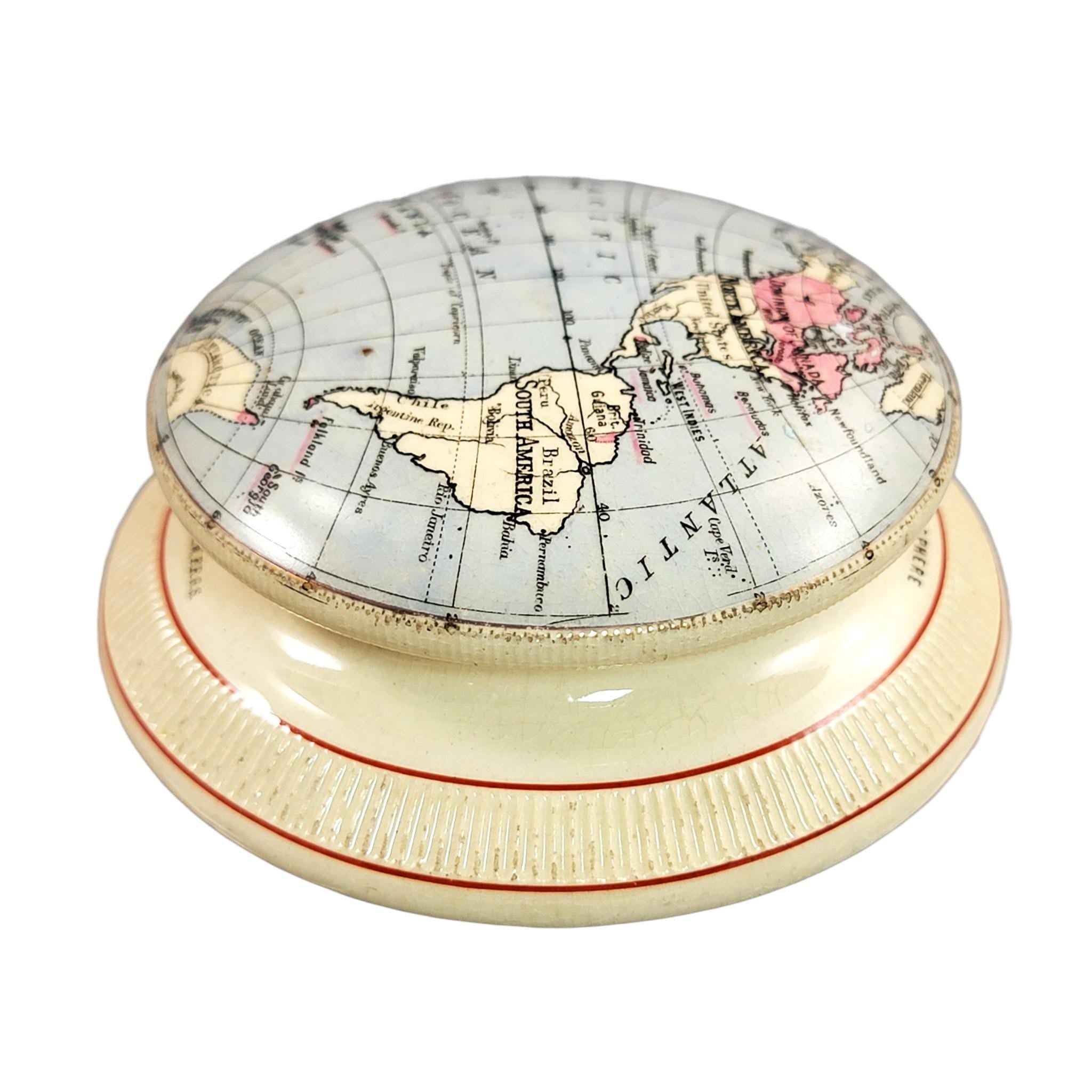Victorian Macintyre Western Hemisphere Map Paperweight, Bartholomew, 1889