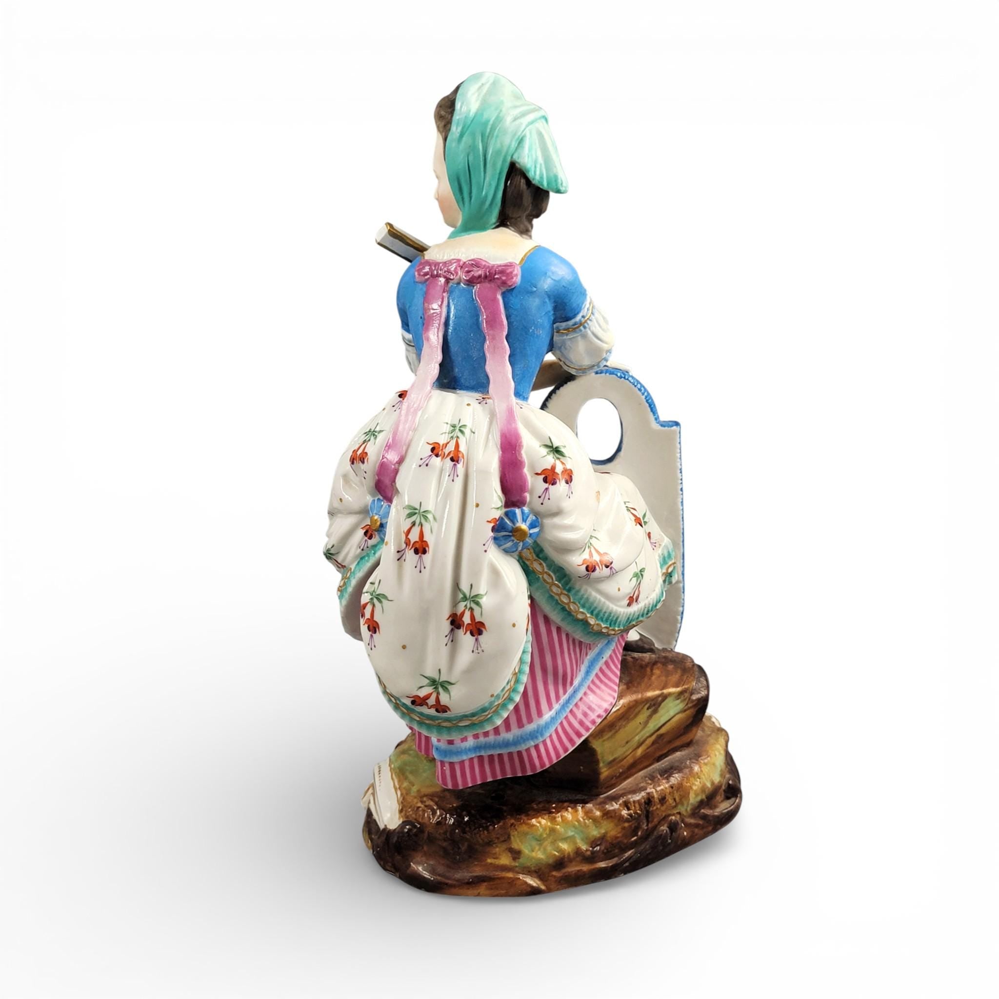 Large Limbach Porcelain Woman with Basket, Thuringia, c.1825
