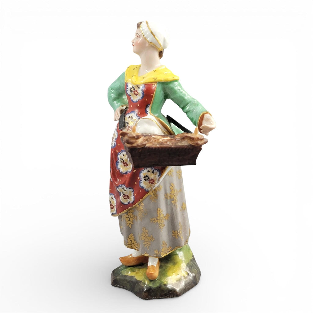 Derby Porcelain Bun Seller Figure, English Street Vendor, c.1800