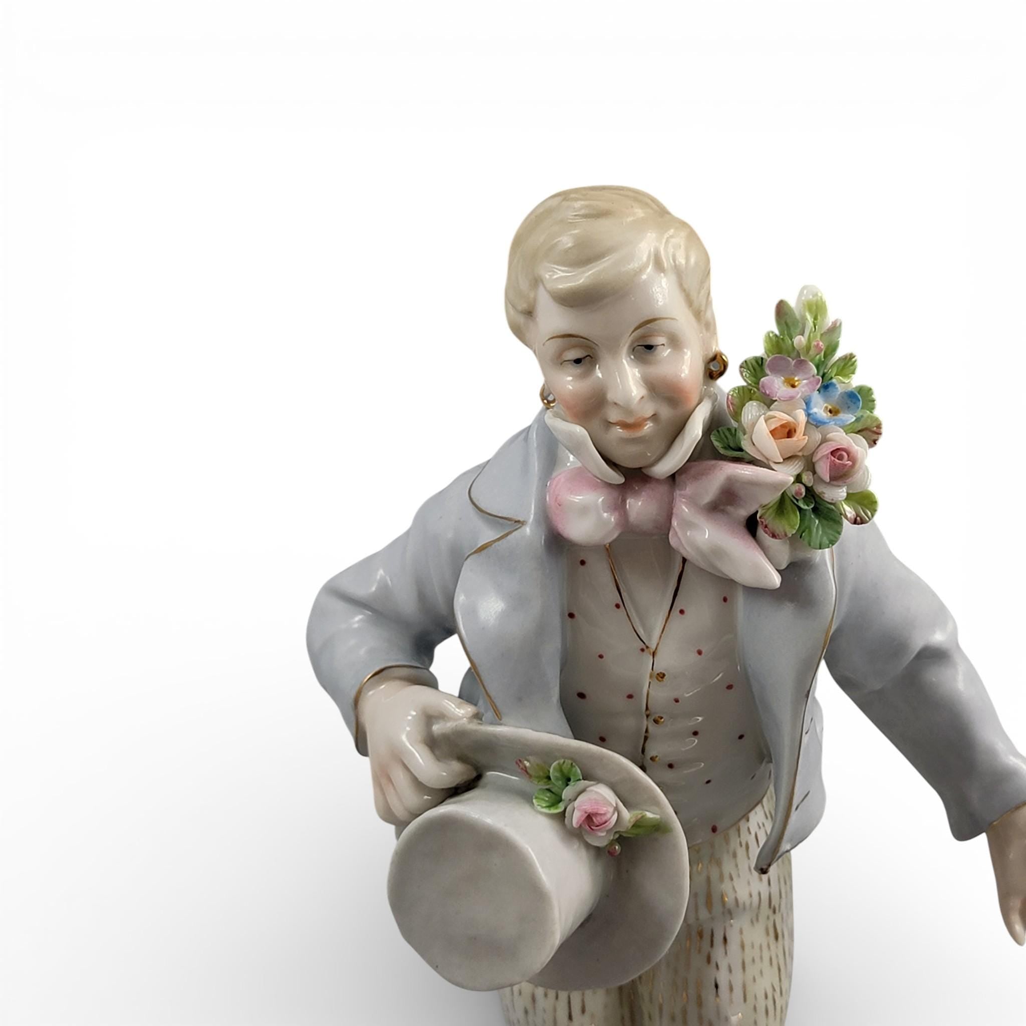 Volkstedt German Porcelain Figure Pair, Galant Scene, Late 19th Century