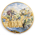 Italian Maiolica Istoriato Charger with Classical Battle Scene, Pesaro Revival, c. 1890–1915