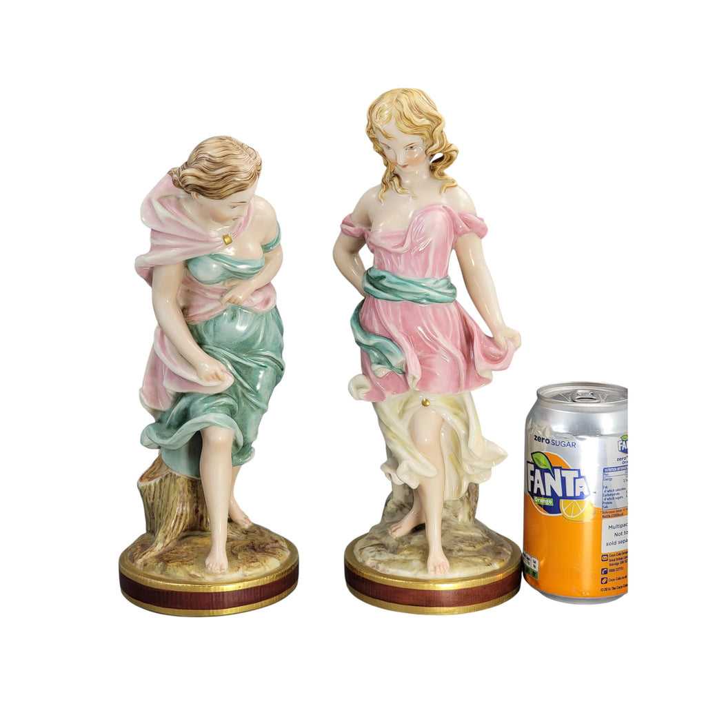 Rare Royal Worcester Porcelain Figures by James Hadley, Victorian Wind Maidens c. 1865–1878