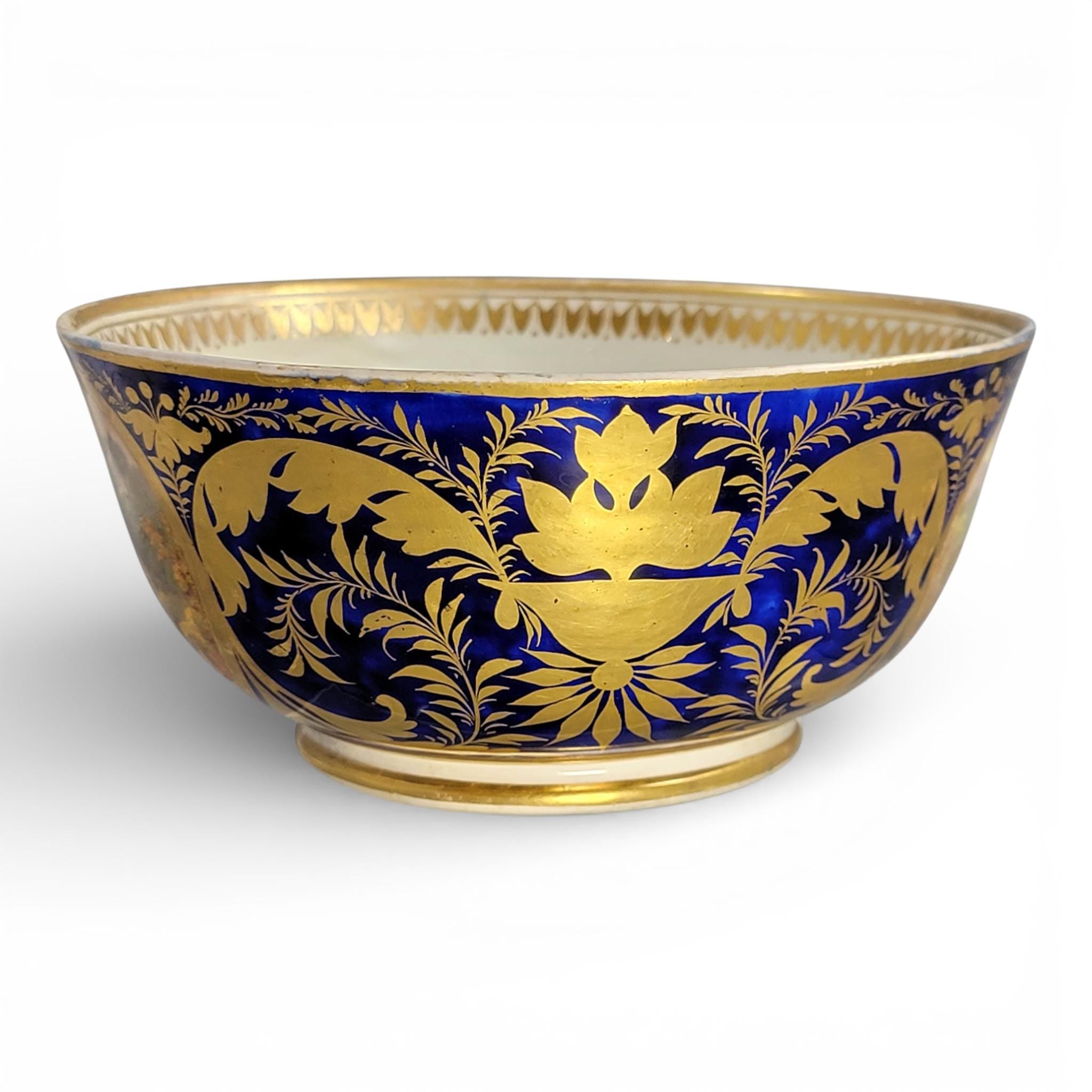 Derby Porcelain Cabinet Bowl with Titled Landscapes, Late Georgian, c.1795–1810