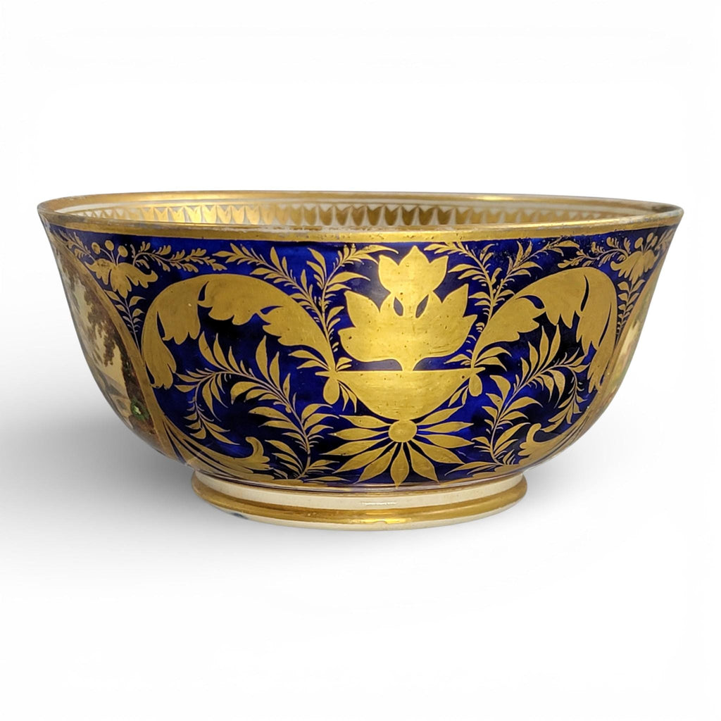 Derby Porcelain Cabinet Bowl with Titled Landscapes, Late Georgian, c.1795–1810