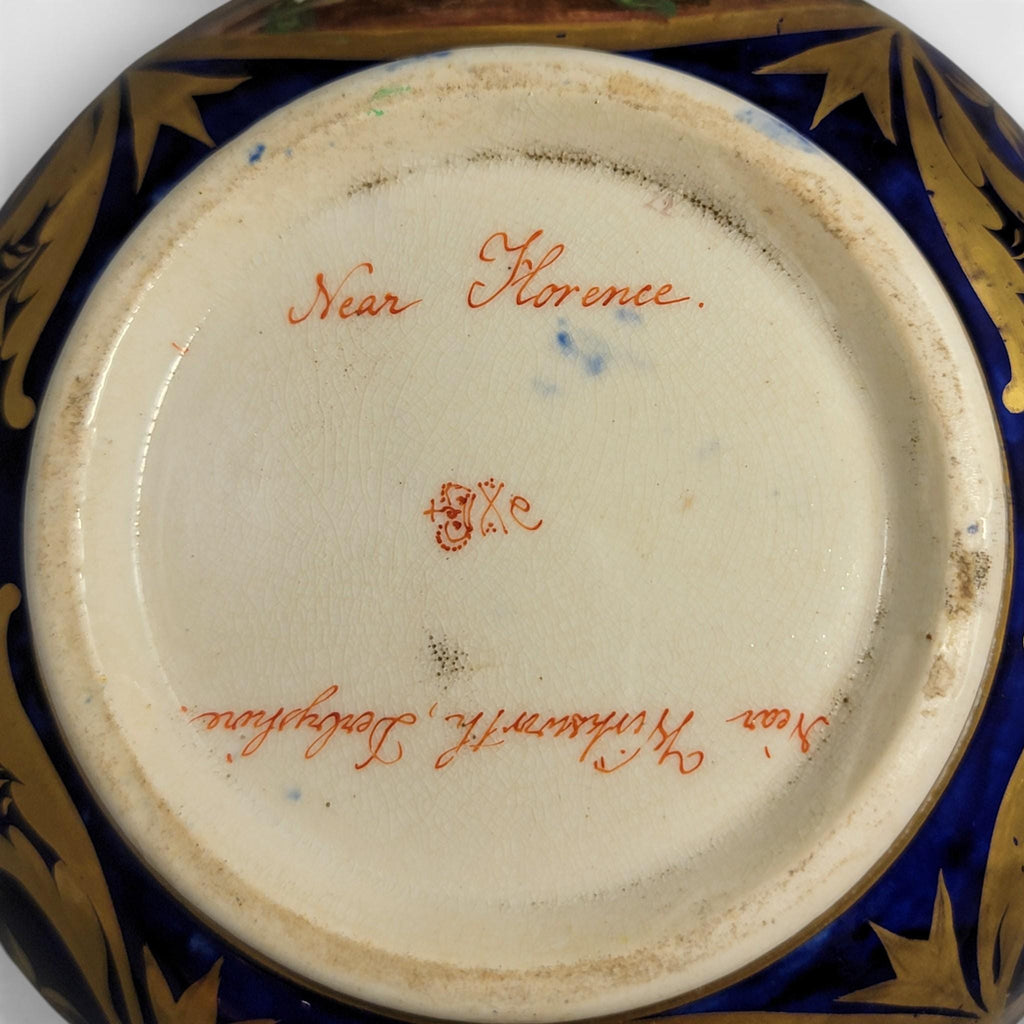 Derby Porcelain Cabinet Bowl with Titled Landscapes, Late Georgian, c.1795–1810