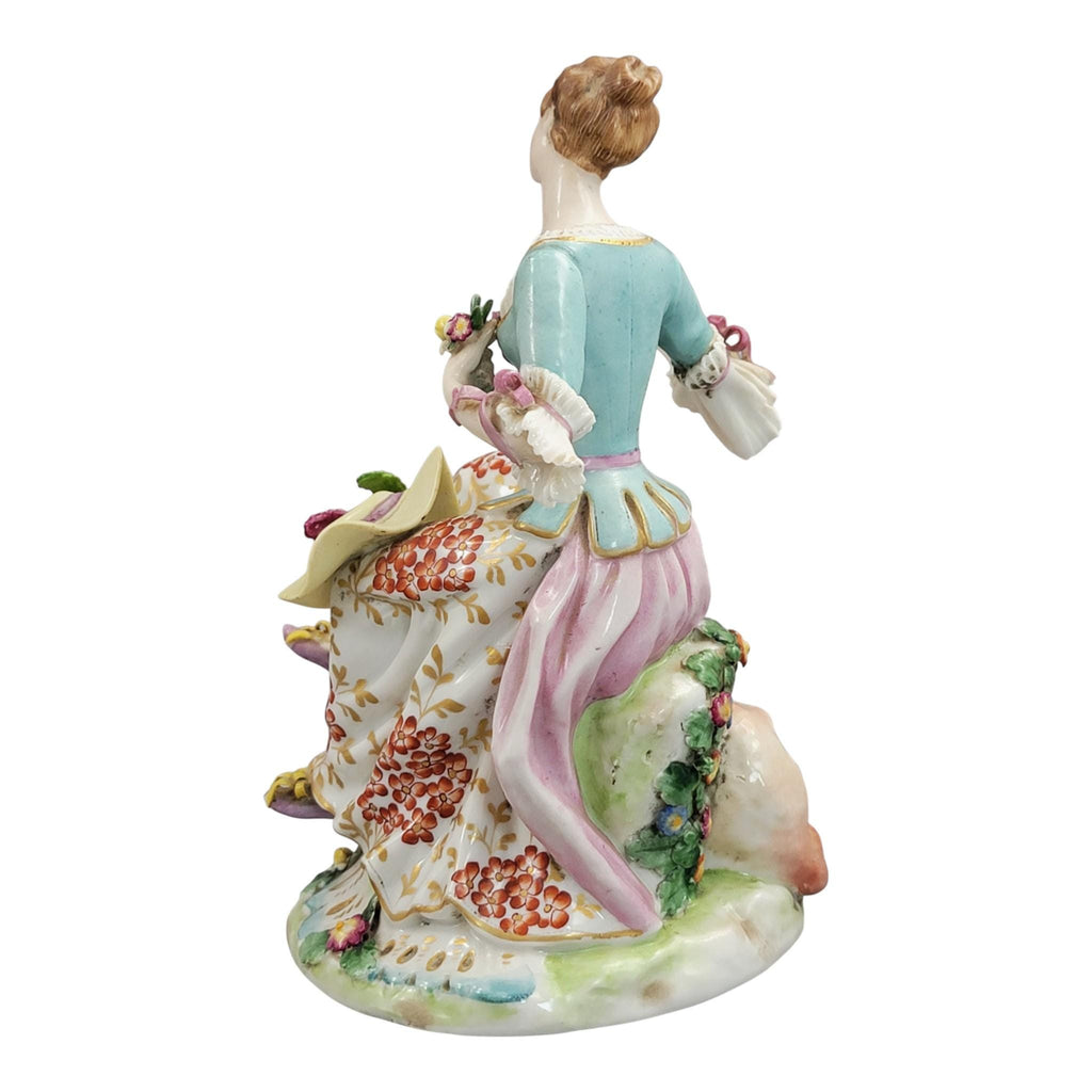 Rare Samson Chelsea Style Porcelain Shepherdess with Sheep, c.1870