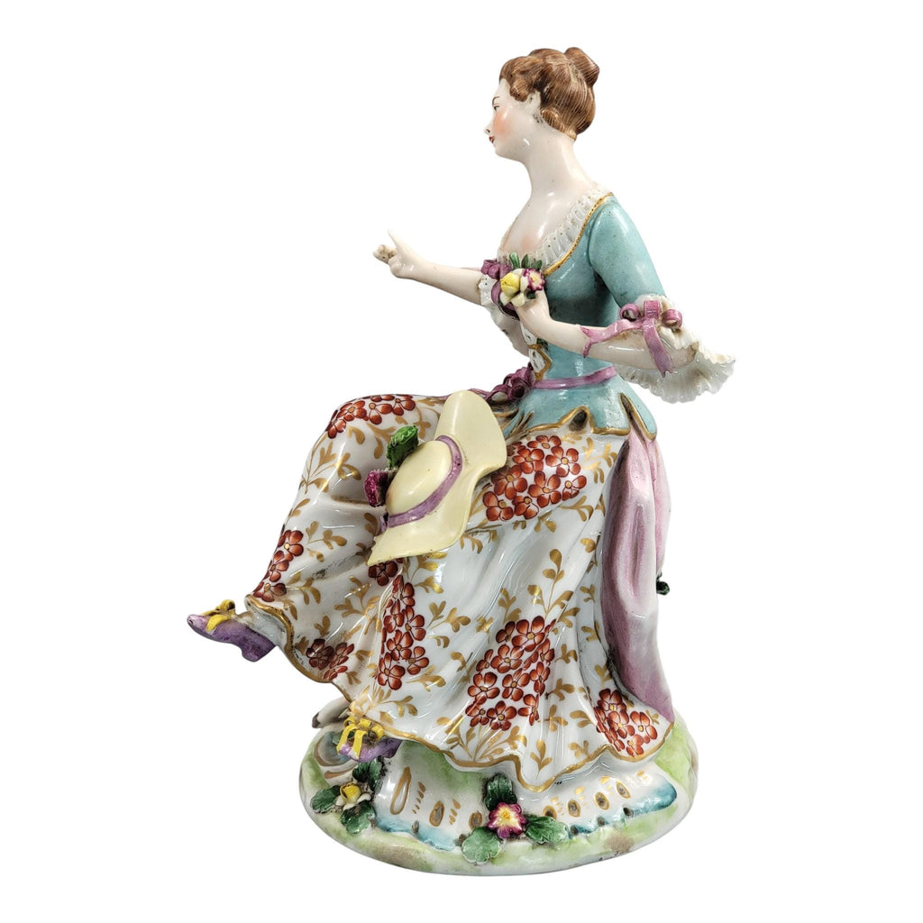 Rare Samson Chelsea Style Porcelain Shepherdess with Sheep, c.1870