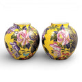 Mason’s Patent Ironstone Pair of Posy Vases with Exotic Bird, c.1915