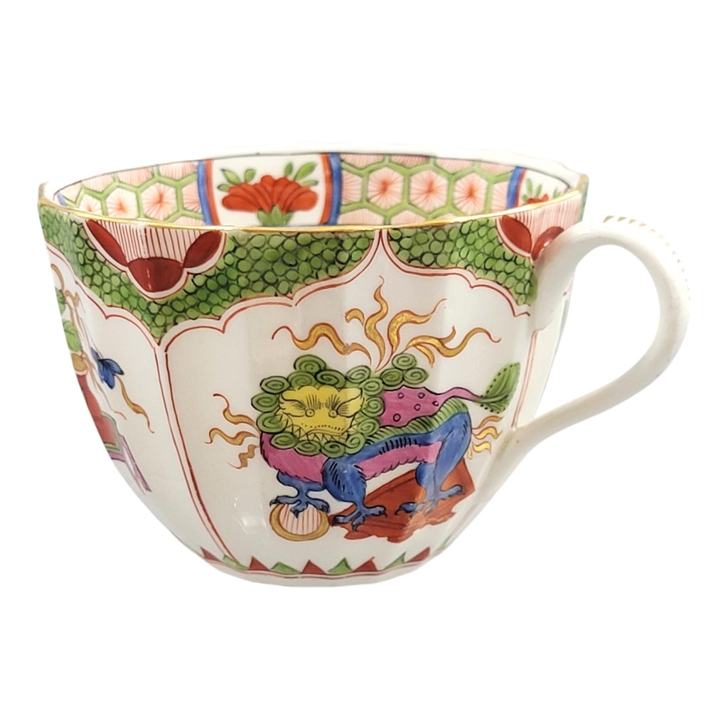 Worcester Dragon in Compartments Cup and Saucer, Flight Barr & Barr Period, c.1815