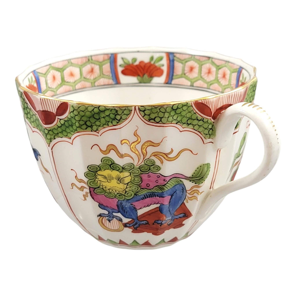 Worcester Dragon in Compartments Cup and Saucer, Flight Barr & Barr Period, c.1815