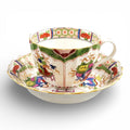 Worcester Dragon in Compartments Cup and Saucer, Flight Barr & Barr Period, c.1815