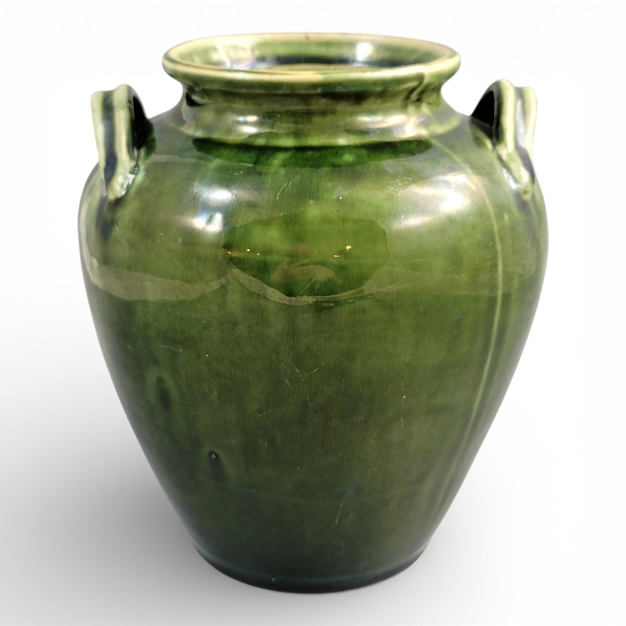French Green Glazed Handmade Confit Jar, Southern France Terracotta Pot, c. 1870–1890