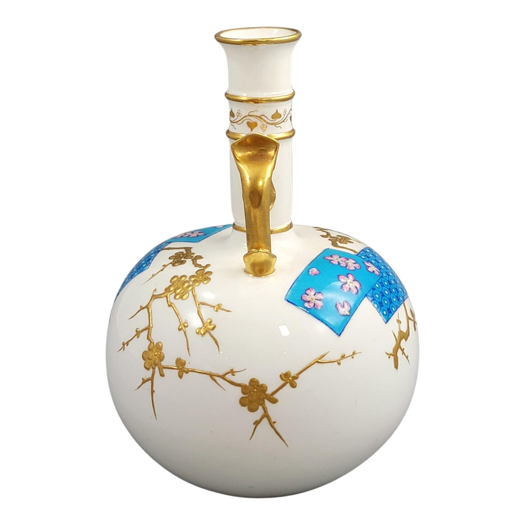 Minton Japanese-Inspired Gilt Porcelain Vase by Christopher Dresser, c. 1890