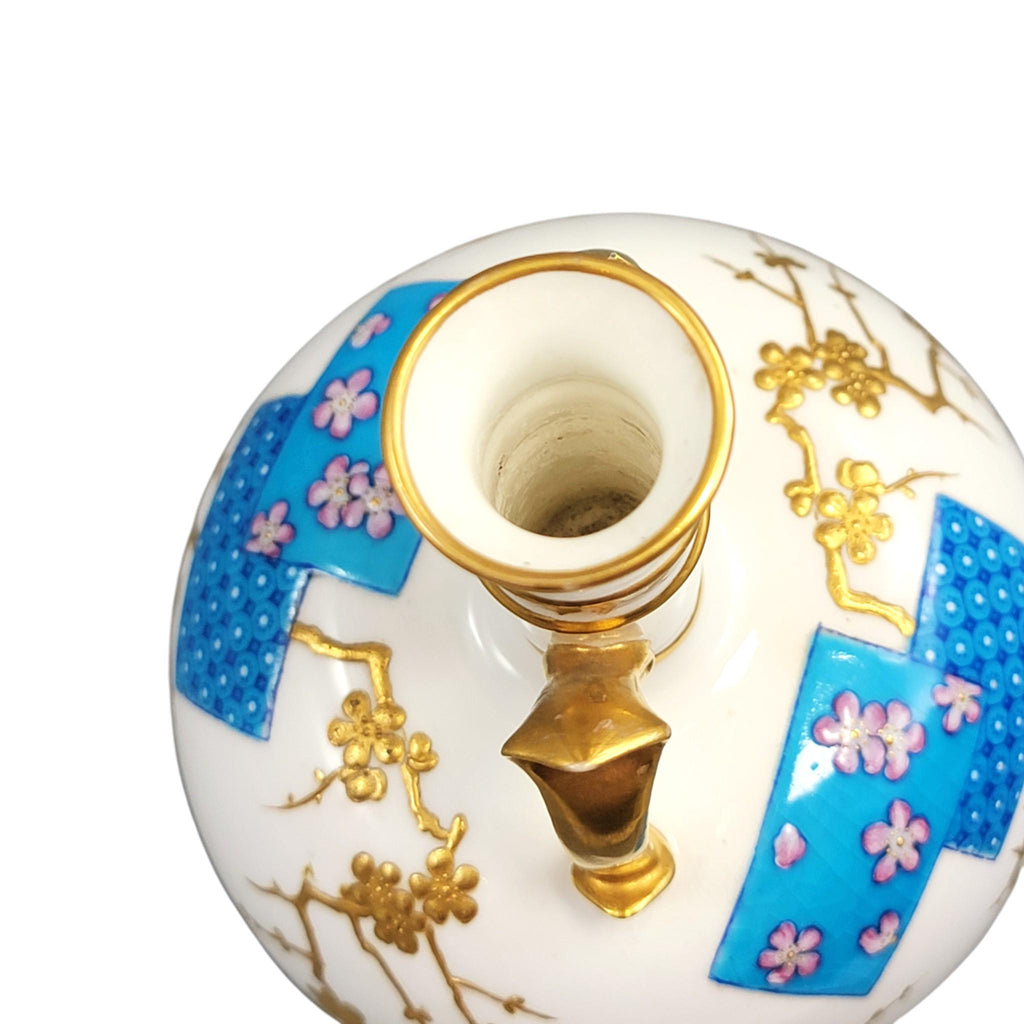 Minton Japanese-Inspired Gilt Porcelain Vase by Christopher Dresser, c. 1890
