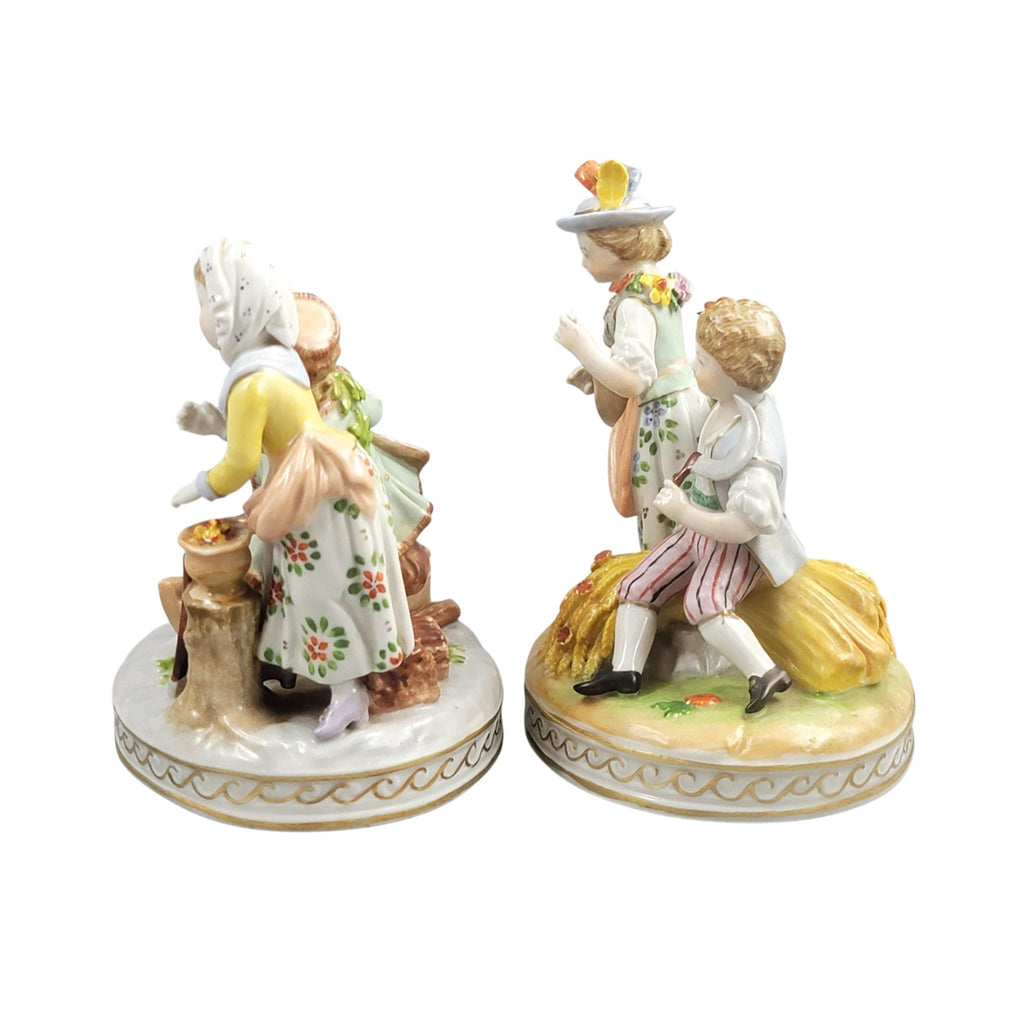 Carl Thieme Dresden Porcelain “Summer” & “Winter” Allegorical Figure Groups, c. 1902