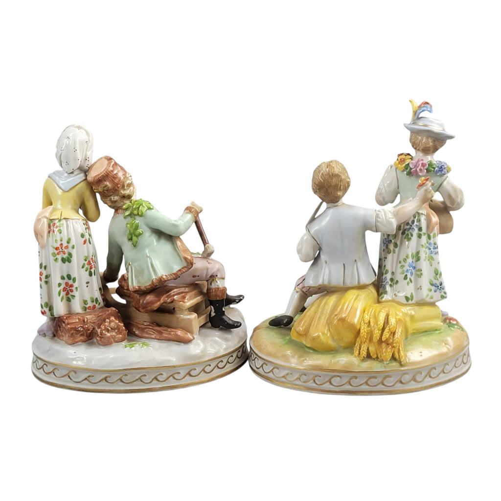 Carl Thieme Dresden Porcelain “Summer” & “Winter” Allegorical Figure Groups, c. 1902