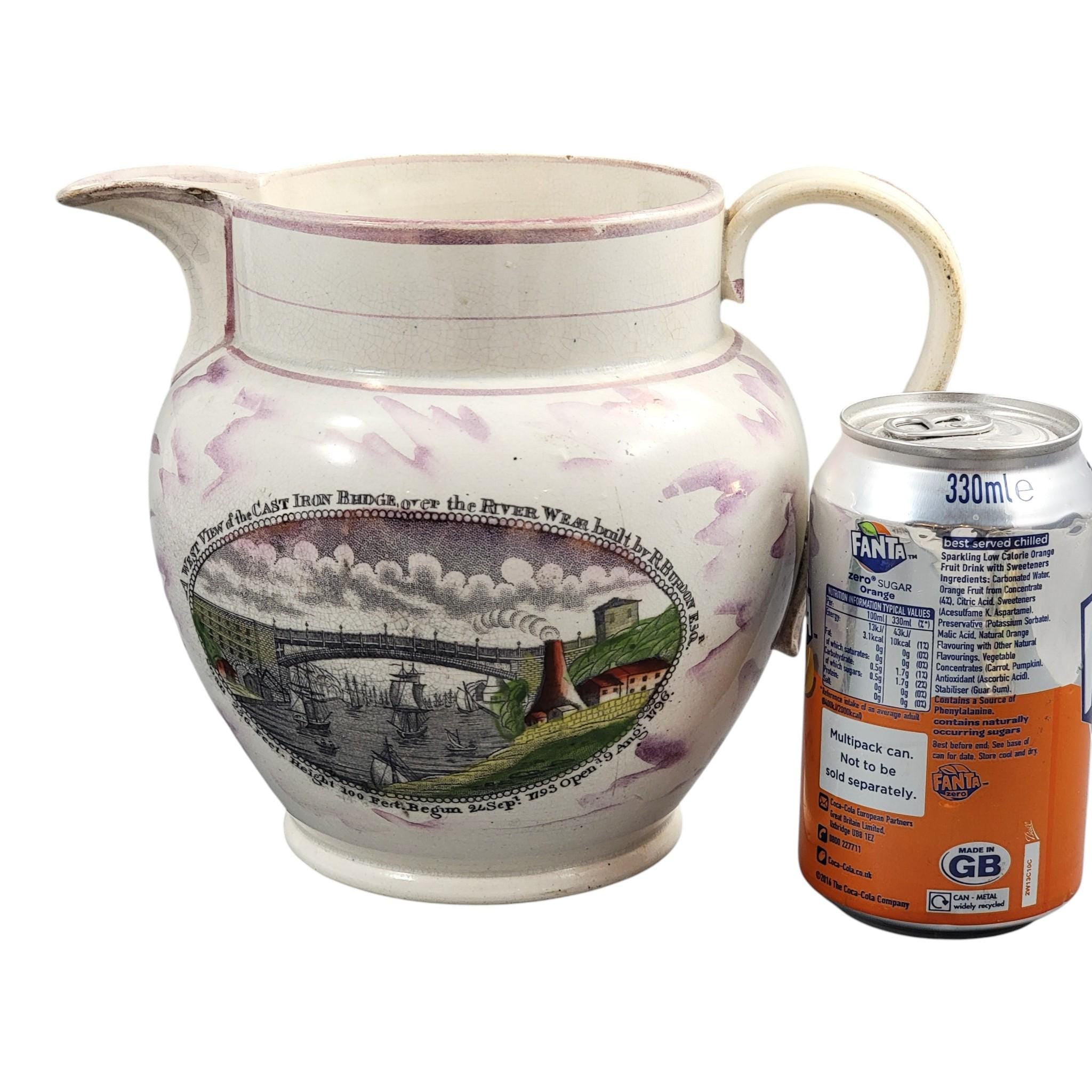 Sunderland Lustre Pearlware Jug with Commemorative Scene, c. 1800–1820