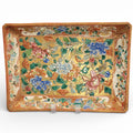 Antique Meiji Period Japanese Kutani Peony Gold Tray Platter, Shoza Style