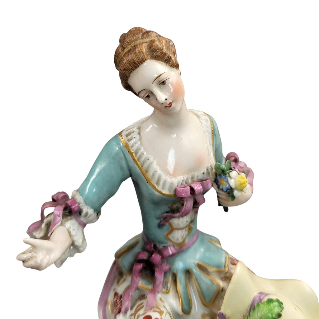 Rare Samson Chelsea Style Porcelain Shepherdess with Sheep, c.1870
