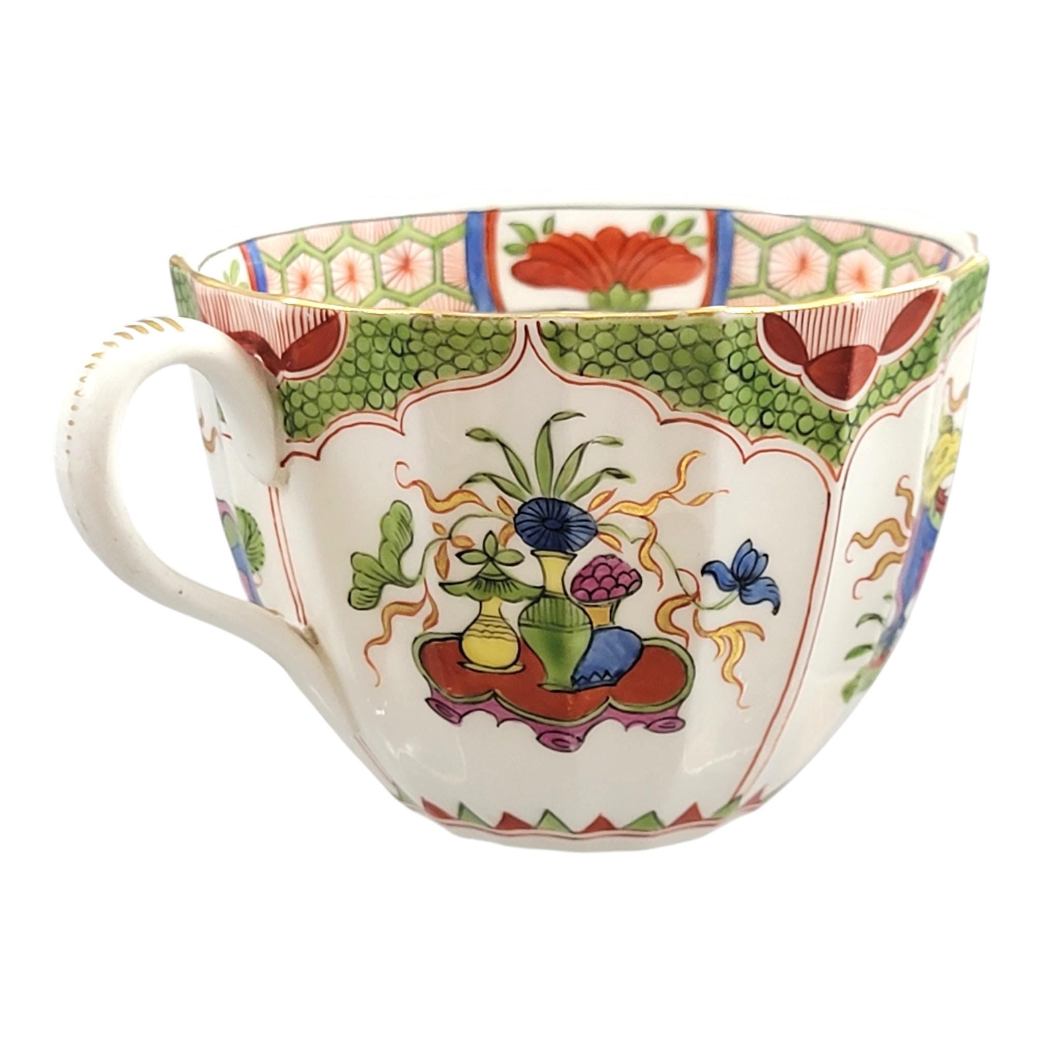 Worcester Dragon in Compartments Cup and Saucer, Flight Barr & Barr Period, c.1815