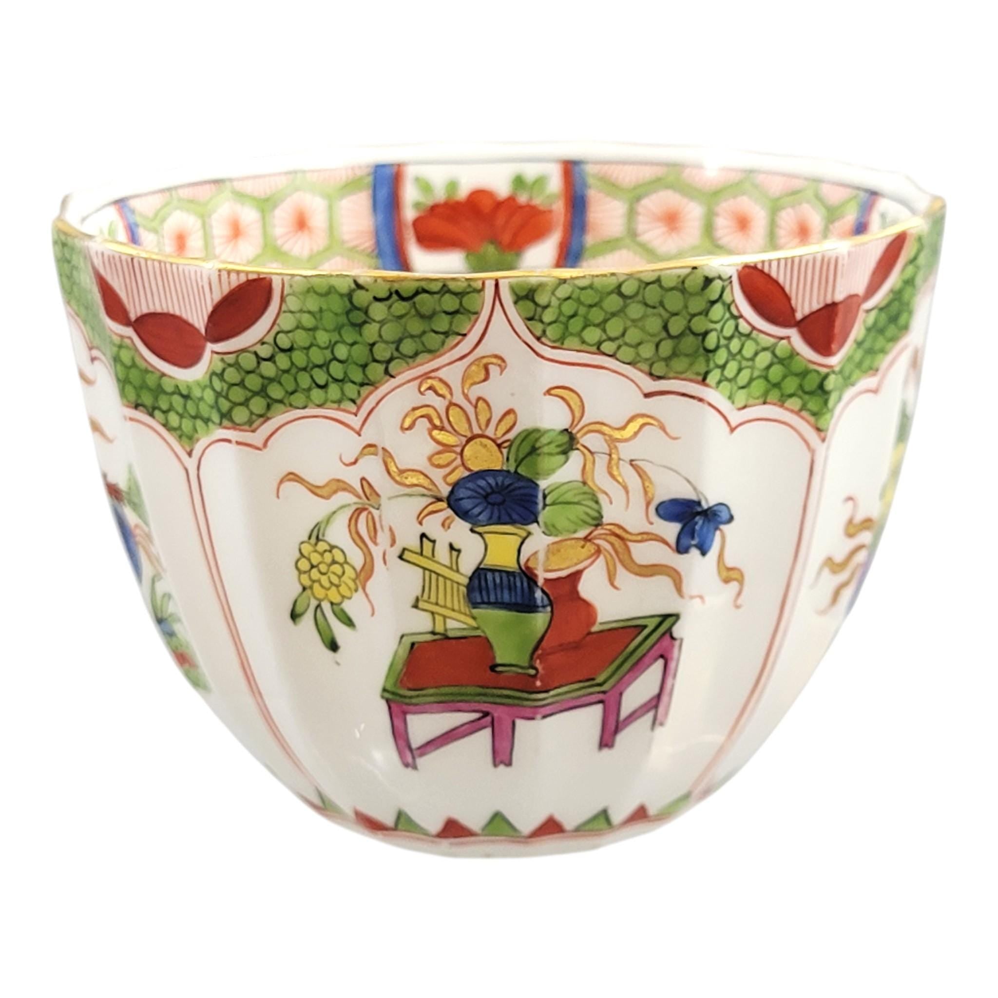 Worcester Dragon in Compartments Cup and Saucer, Flight Barr & Barr Period, c.1815
