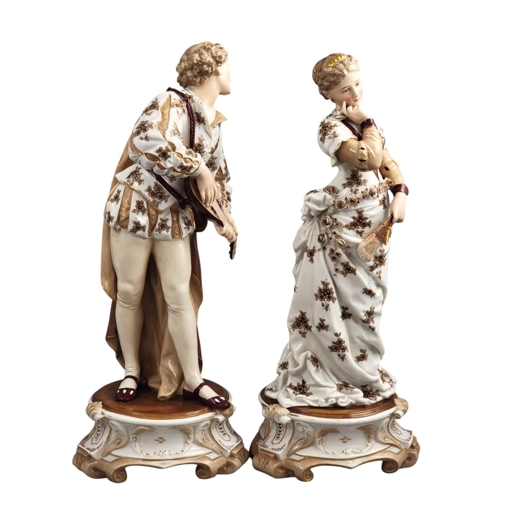 Volkstedt Galant Musician Pair Richard Eckert Porcelain c. 1894