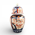 Antique Japanese Imari Porcelain Ginger Jar with Cover, Arita Meiji Period