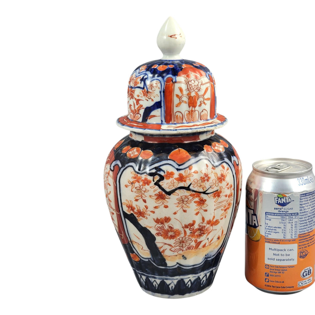 Antique Japanese Imari Porcelain Ginger Jar with Cover, Arita Meiji Period
