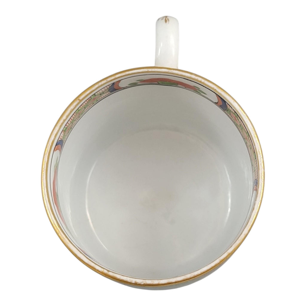 Worcester Dragon in Compartments Coffee Cup and Saucer, c. 1820