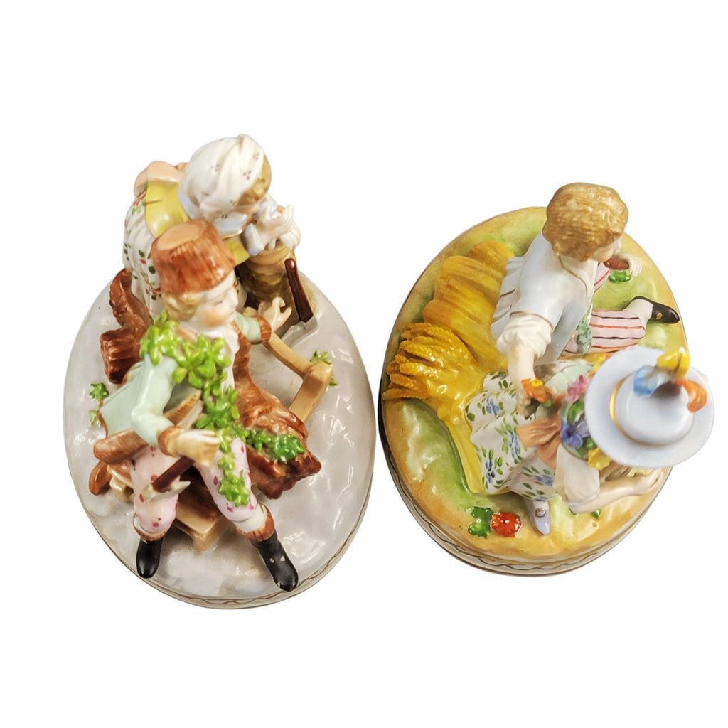 Carl Thieme Dresden Porcelain “Summer” & “Winter” Allegorical Figure Groups, c. 1902