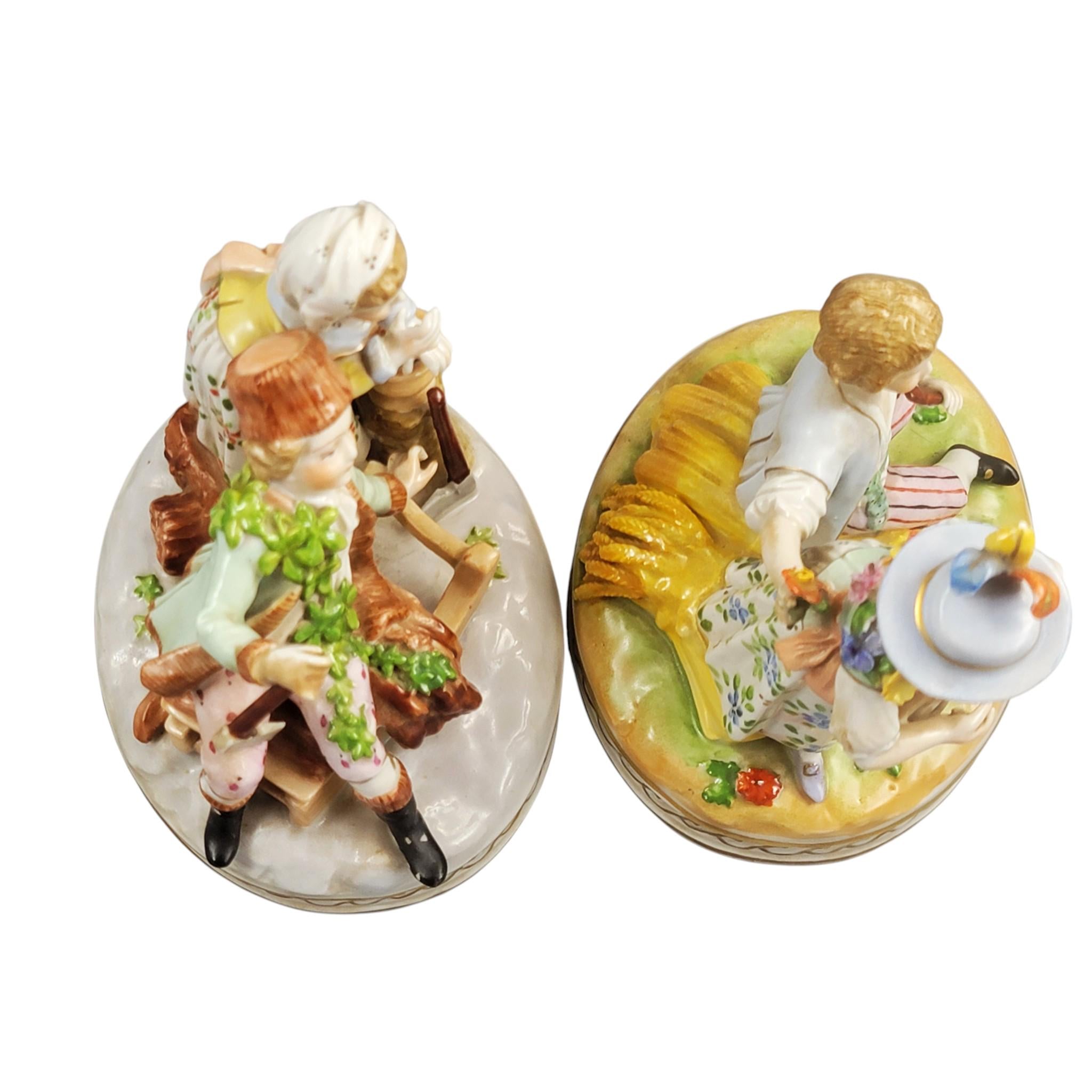 Carl Thieme Dresden Porcelain “Summer” & “Winter” Allegorical Figure Groups, c. 1902
