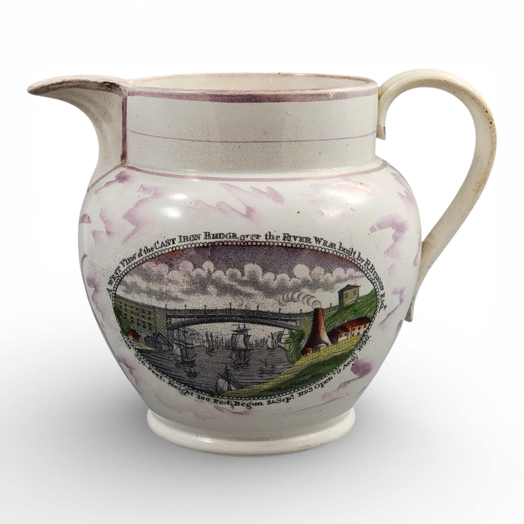 Sunderland Lustre Pearlware Jug with Commemorative Scene, c. 1800–1820