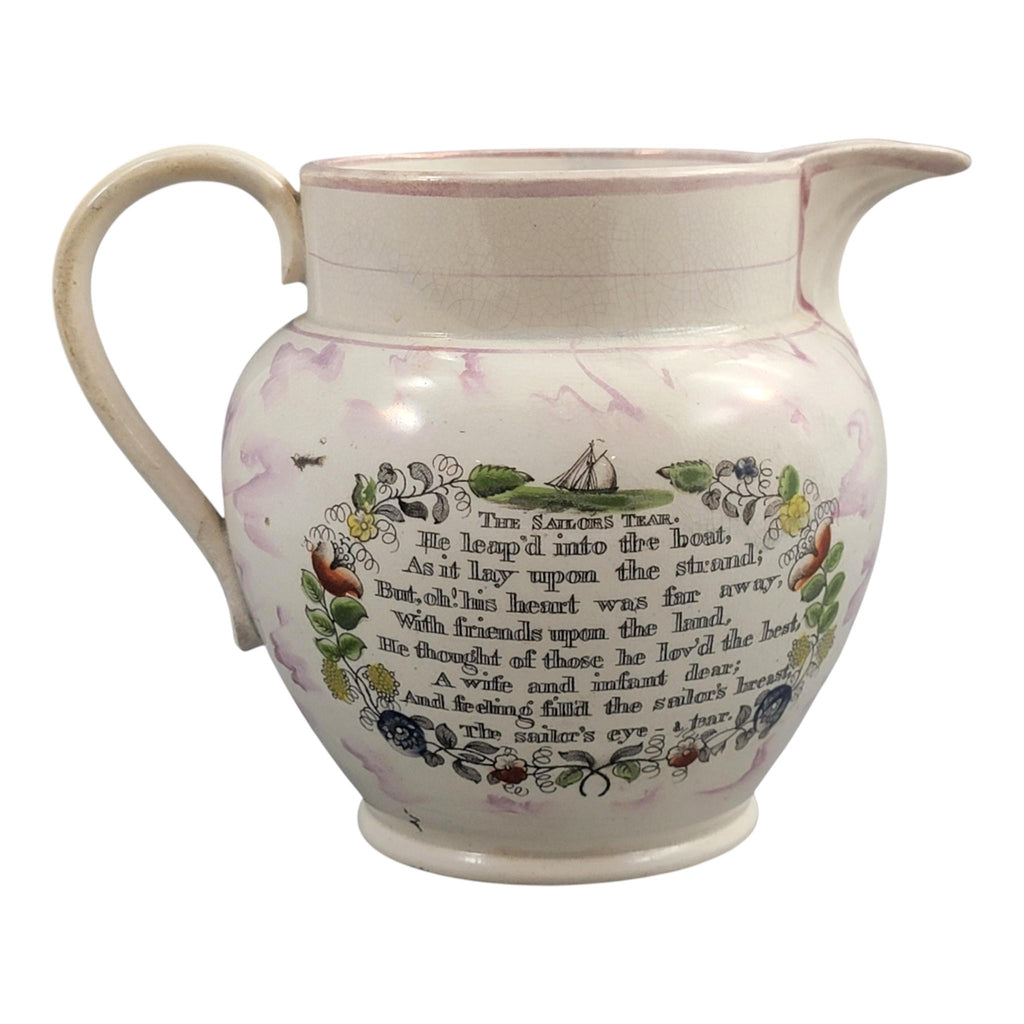 Sunderland Lustre Pearlware Jug with Commemorative Scene, c. 1800–1820