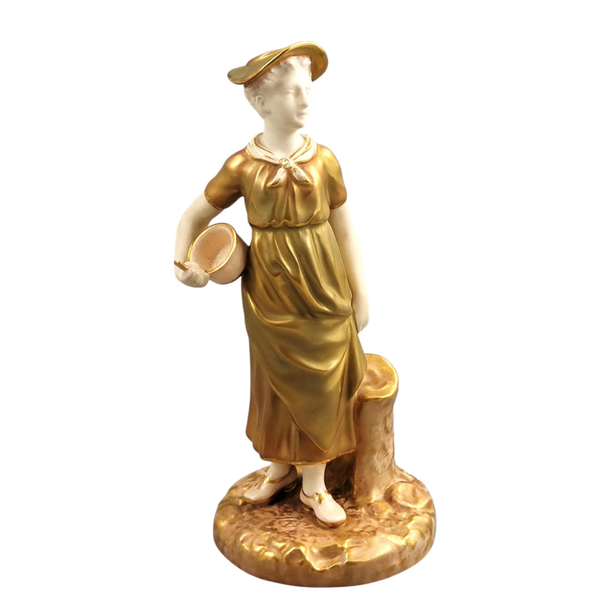 Royal Worcester Girl with Bowl Figure 1954, James Hadley Model 1774