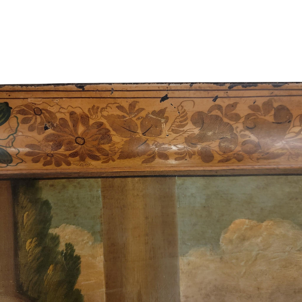 Exquisite 30" Victorian Toleware Tray, Biblical Scene, Attributed to H. Meeson