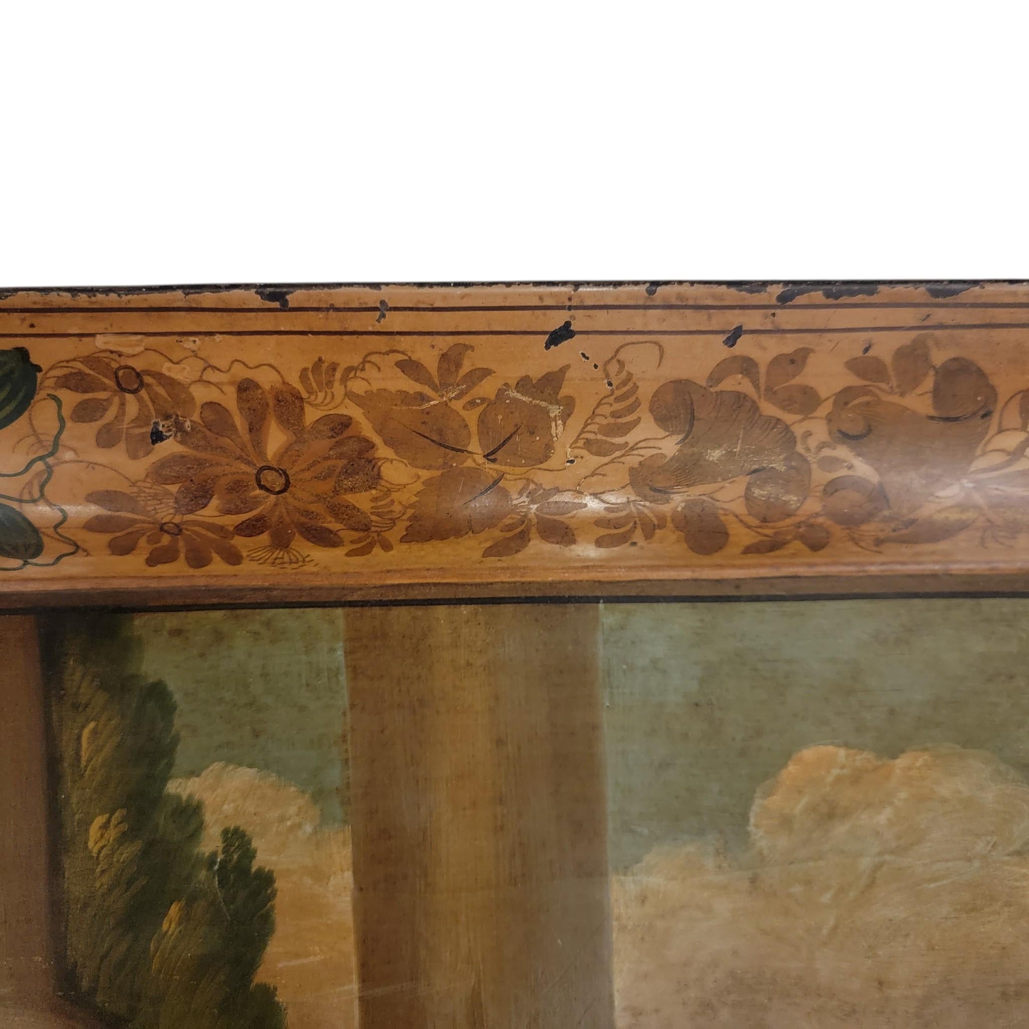 Exquisite 30" Victorian Toleware Tray, Biblical Scene, Attributed to H. Meeson