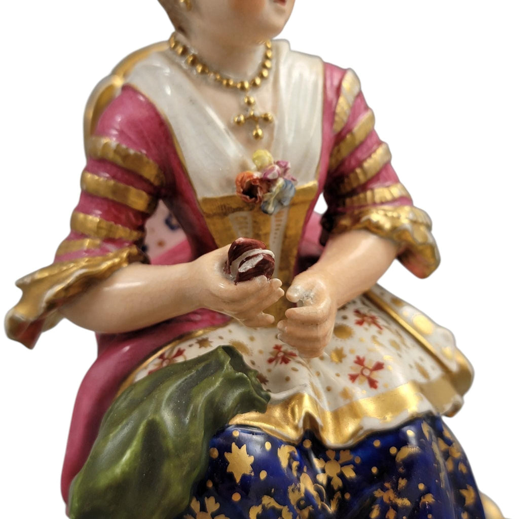 Derby Pair of Porcelain Figures “Boy Reading a Book and Girl Tatting”, c. 1785