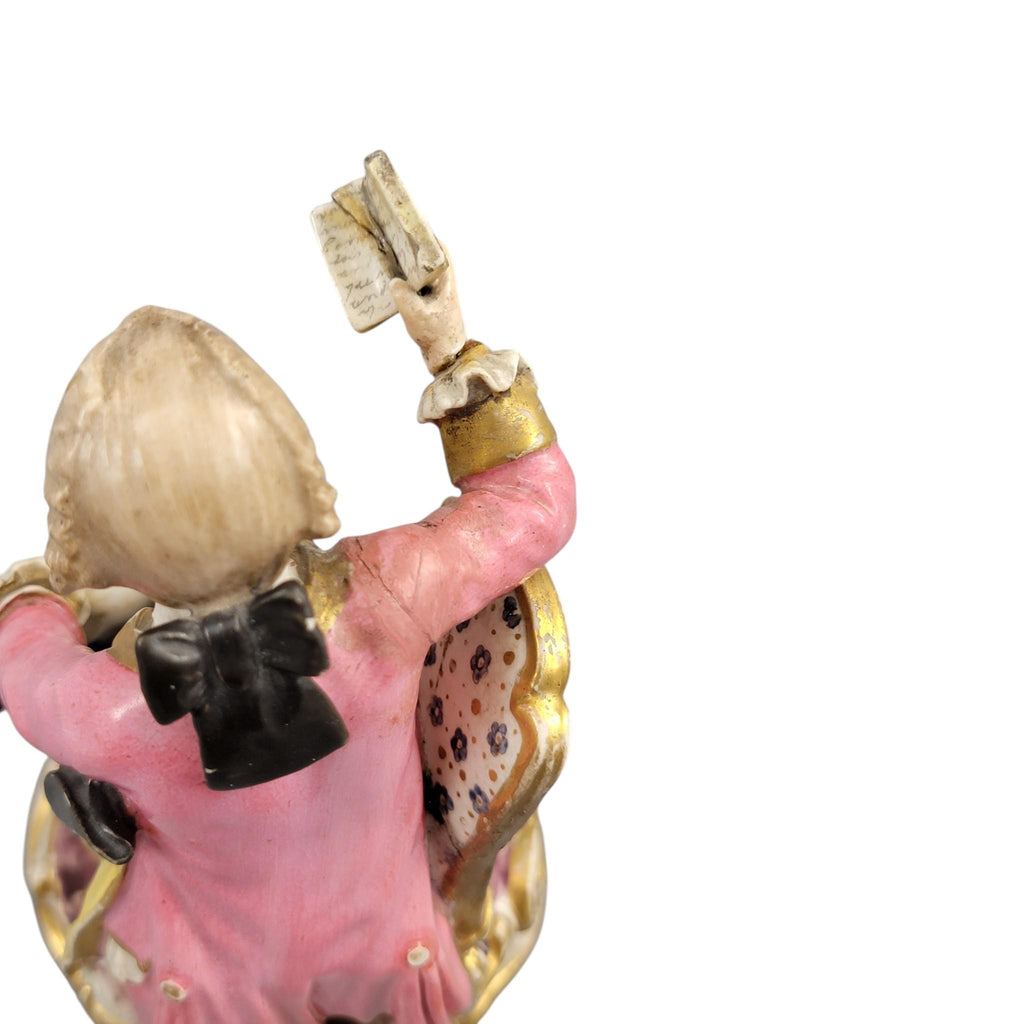 Derby Pair of Porcelain Figures “Boy Reading a Book and Girl Tatting”, c. 1785
