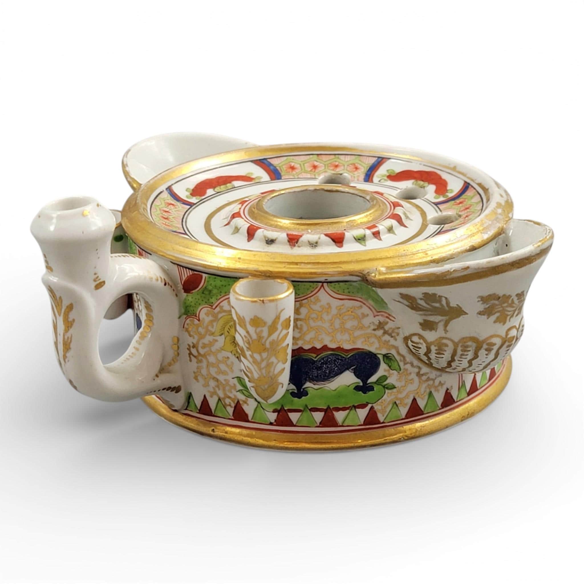 Rare Worcester Dragon Inkwell, Flight Barr & Barr, c. 1820