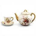 Royal Worcester Blush Ivory Victorian Tea Set Teapot Cup Saucer 1893–1894